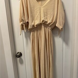 Patty O’Neil Vintage 1970s Blouson Midi Dress – Cream / Champagne